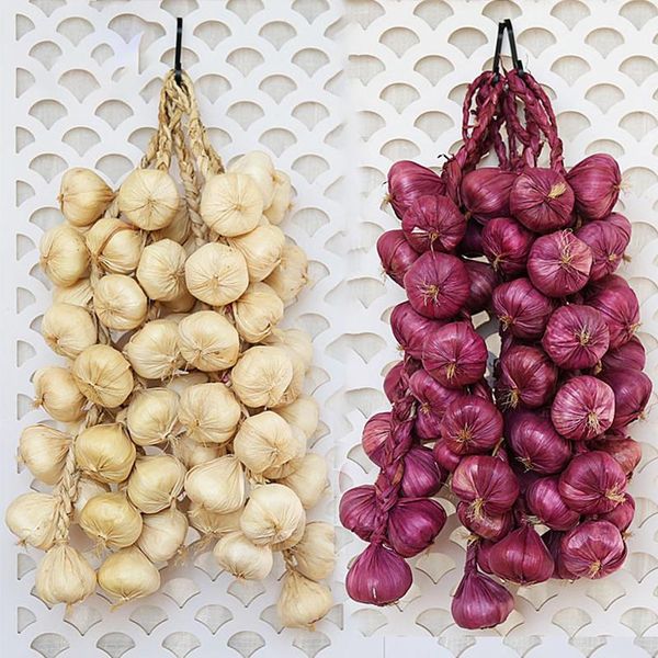 

harvest festival decoration props simulation garlic string vegetable fruit home wall hanging pendant restaurant decor party