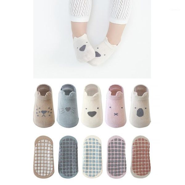 

pairs/lot 0 to 5 years cotton children's anti-slip boat socks for boys girl low cut floor kid sock with rubber grips born, Pink;yellow