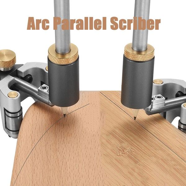 

professional hand tool sets woodworking linear arc dual-purpose scriber ruler parallel line straight drawing measuring gauge diy wood scribe