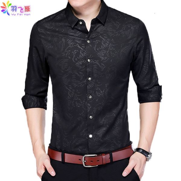

yufeiyan mens long printing floral casual slim fit sleeve shirts purple cotton business blouses man, White;black