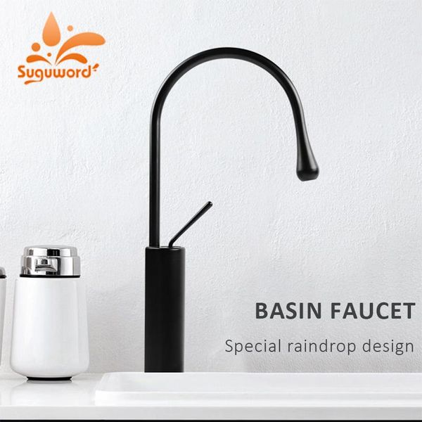 

suguword black basin faucet mixer tap single handle swivel kitchen sink and cold water bath taps bathroom faucets