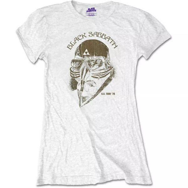 

ladies black sabbath world tour white official women women t-shirt, White;black