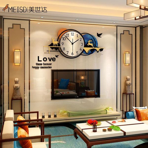 

acrylic large clock wall watch quartz silent home decor living room horloge creative draw paintings art clocks