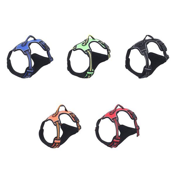 

pet dog puppy cat harness vest adjustable breathable mesh chest collar for small medium large dogs collars & leashes