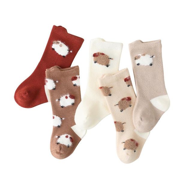 

socks baby girl ruffle pleated toddler cute tube winter thicken children's cartoon accessories meia infantil, Pink;yellow