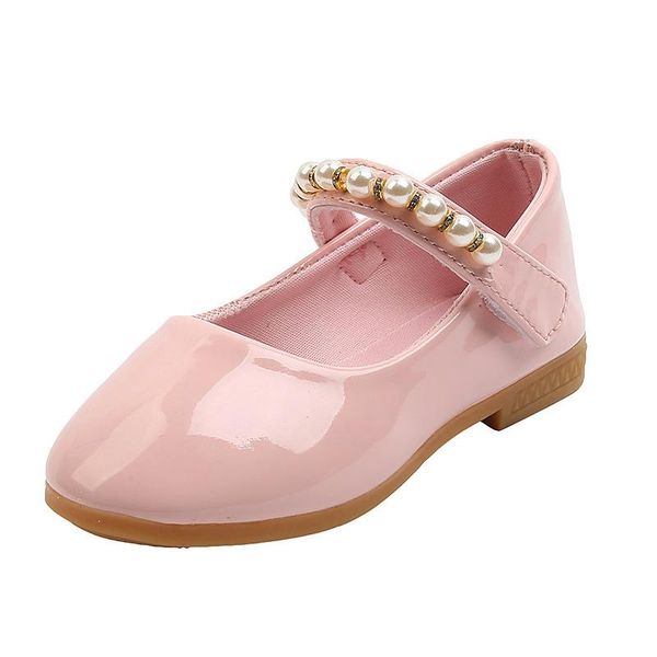 

flat shoes born flower children toddler baby girls leather kids white pink pearls party wedding princess dress 1t to 12t, Black;grey