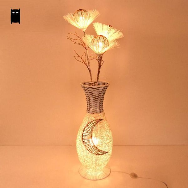 

floor lamps wicker rattan ikebana lampshade lamp fixture chinese japanese style night stand light luminaria foyer living room custom