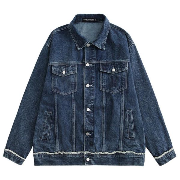 Männer Jacken Männer Frauen Japanische Harajuku Ripping Stickerei Jeansjacke Urban Streetwear Übergroße Hiphop Unisex Distressed Denim Tops