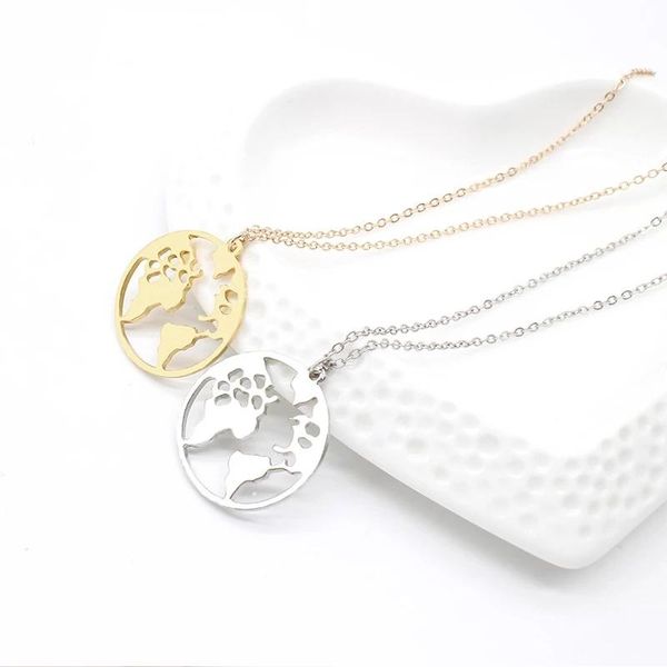 

chains wholesale vintage origami necklace women geometric round circle necklaces & pendants choker jewelry, Silver