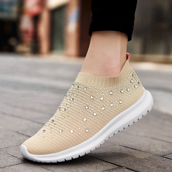 

low womens shoes larges sizes rhinestones socks colors matching thick soled old couple shoe sports sneaker woman trainers sneakers 35-43, Black