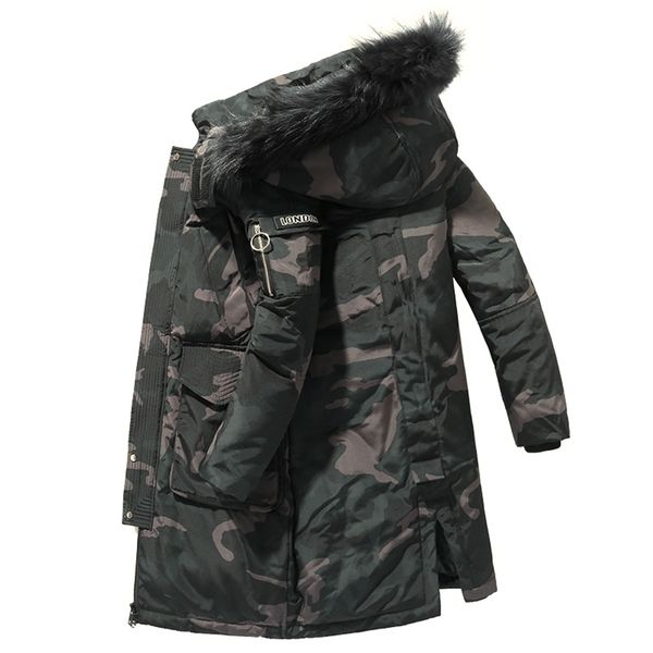 

men's white duck down jacket outdoor winter ski wear fashion thick warm cold-proof hooded breathable long men 211119, Black