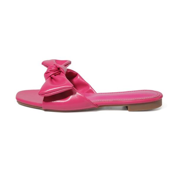 

spring/summer comfortable sole home slippers lady rose red sweet big bow-knot fashionable female cool flats shoes women, Black