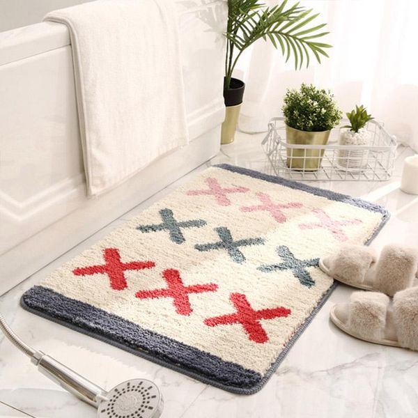 

carpets simple and modern bathroom non-slip floor mats geometric home entrance door kitchen water absorption