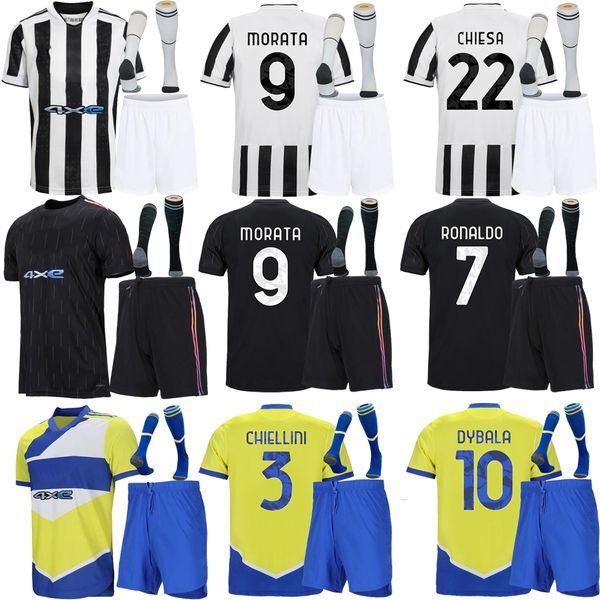 

fans version 21 22 juventus&1314 ronaldo soccer jerseys 2021 2022 dybala morata chiesa mckennie football shirt juve +kids kit socks, Black;yellow