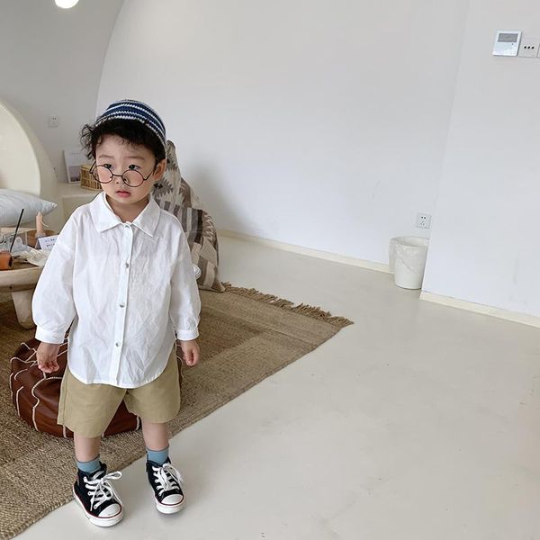 

shirts baby boys spring arrival white shirt for boy toddler clothing 2021 kids long sleeves 2 -6 y, White;black