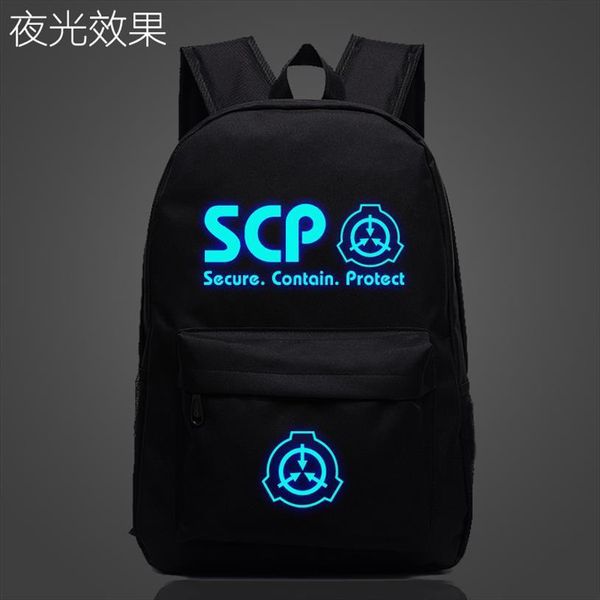 

scp secure contain protect school bag noctilucous luminous backpack student notebook daily glow in the dark mochila