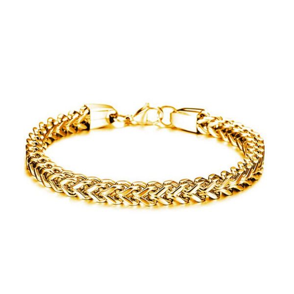 

link, chain gold bracelet for men stainless steel on hand gifts male accessories hip hop black jewelry wholesale