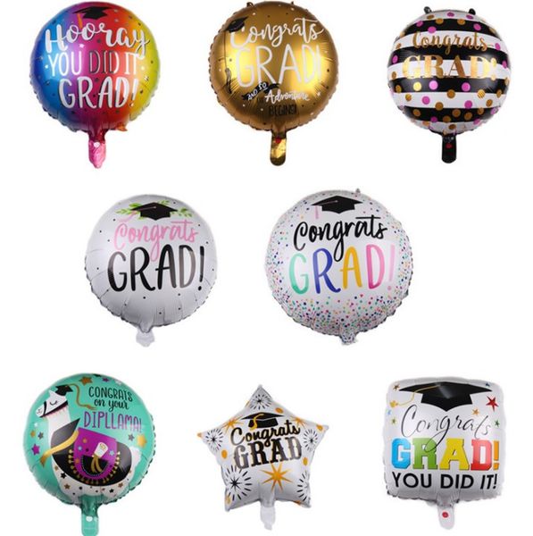 

18" congrats grad balloons graduation party decoration foil balloon graduate gift globos back to school decorations birthday supplies 5