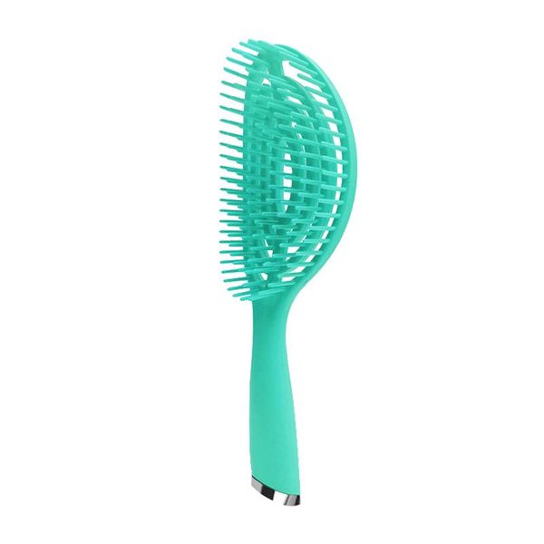 

durable comb easy use hairdressing tools detangling home salon scalp massager gift curved vented hair brush lightweight portable brushes, Silver