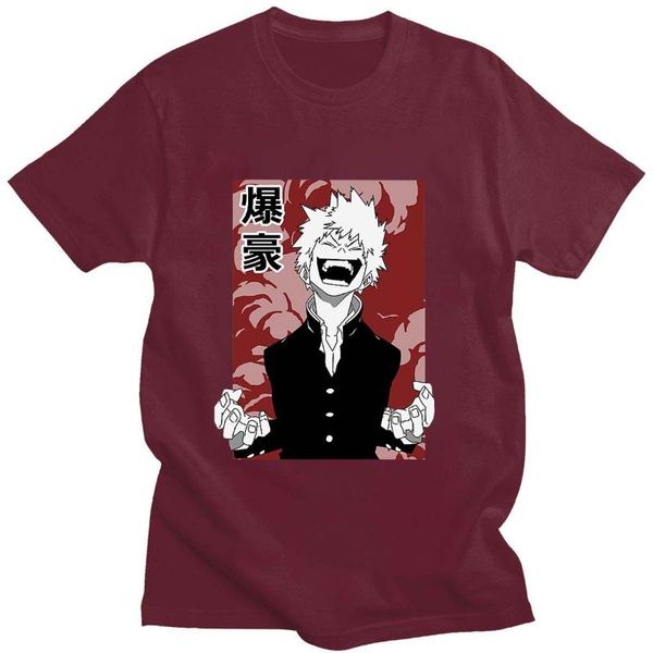 

men's t-shirts my hero academia anime harajuku t-shirt summer round neck pure cotton short sleeve 14 color printed daily fashion top, White;black