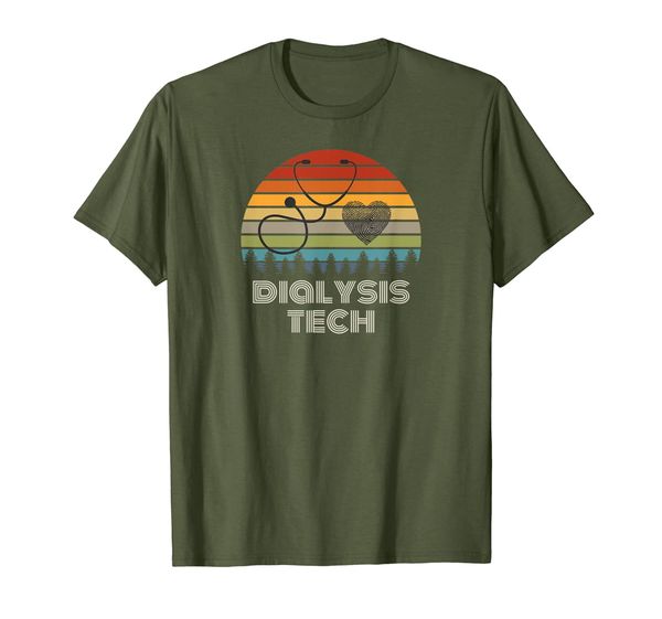 

dialysis technician t shirts tech gifts vintage retro t-shirt, White;black