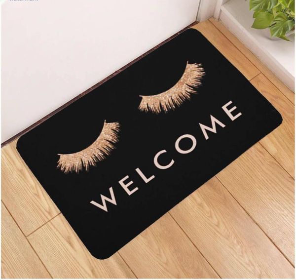 

carpets 3d printed beauty eyelashes absorbable bathroom carpet living room non-slip bath mat kitchen rug
