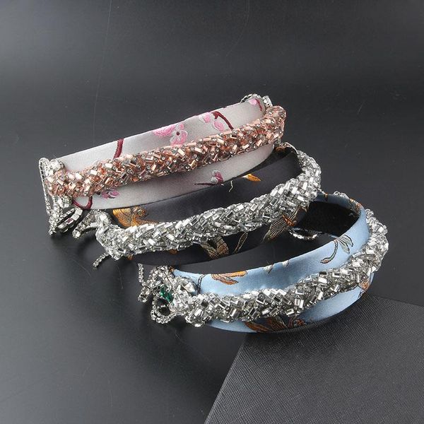 

hair clips & barrettes fashion style baroque braided rhinestone tassel headband ladies casual ball street shooting headwear 937, Golden;silver
