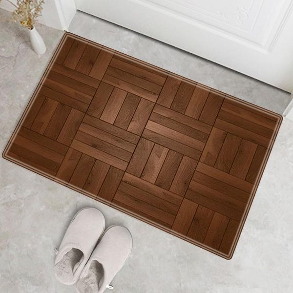 

carpets wood grain floor tile printing entrance doormat carpet for livingroom hallway decoration anti-slip bedroom kitchen mat rug
