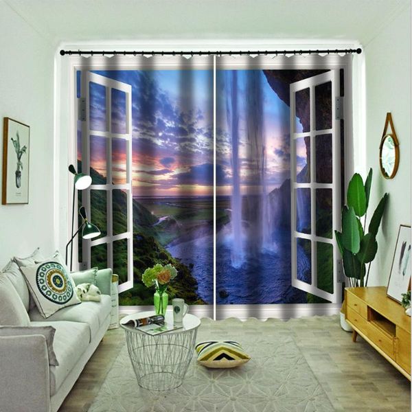 

beautiful po fashion customized 3d curtains window waterfall curtain for living room & drapes