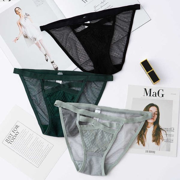 

briefs panties lace cutout with thin band and breathable low waist women's under wear woman, Black;white