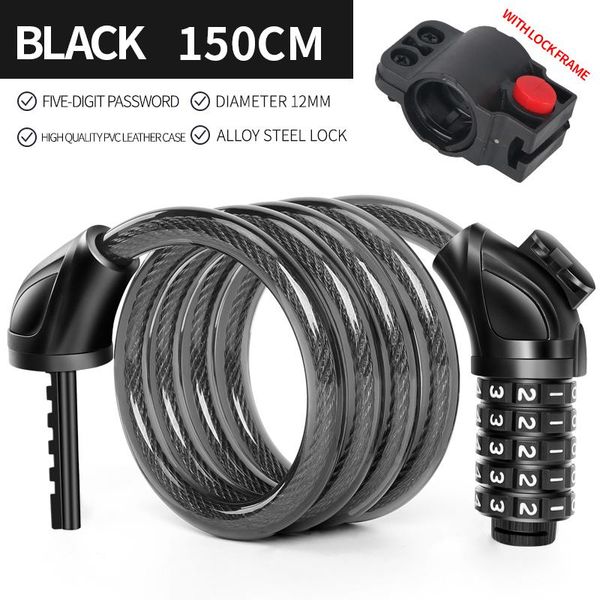 

bike locks xunting mountain lock electric stainless steel password fixed portable anti theft wire chain accessories