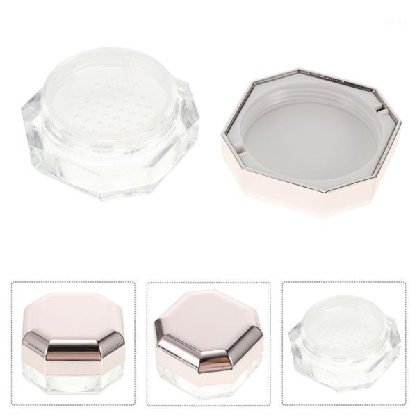 

storage bottles & jars 4pcs octagonal makeup loose powder boxes portable empty containers (rose gold)