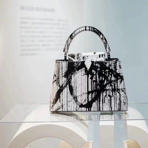 

2021 handle bags designers printed painting art luxurys handbags purses women totes ladies crossbody shoulder bag capucin senior wallet