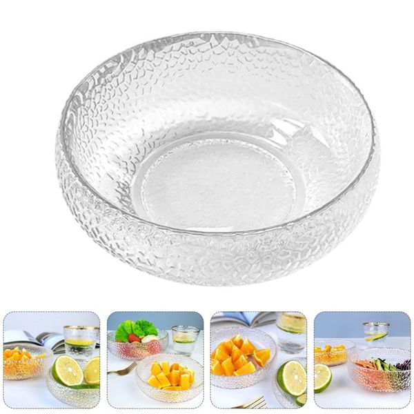 

bowls 1pc household glass bowl dessert salad kitchen tableware (transparent)