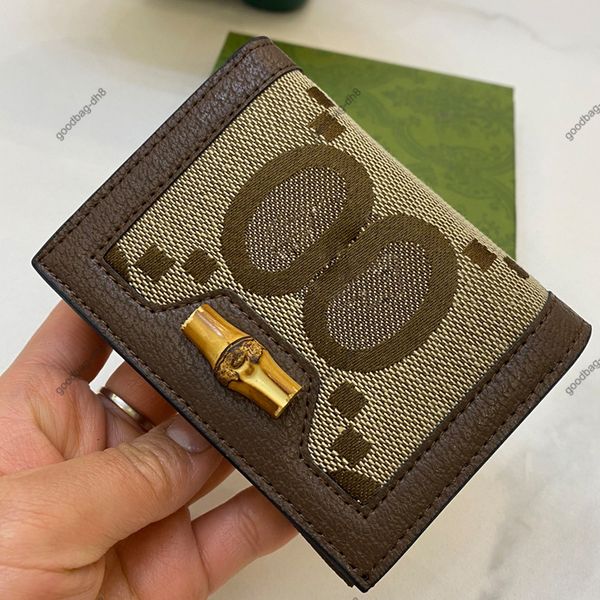 

5a+ oversized letters wallet men women luxury fashion designers wallets classic bamboo decoration canvas design card bag coin purse clutch b, Red;black