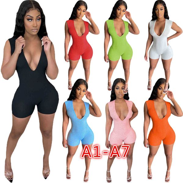 

desinger women jumpsuits bodysuit workout letter printed skinny short sleeve v-neck onesies pineapple cloth ladies yoga shorts rompers, Black;white