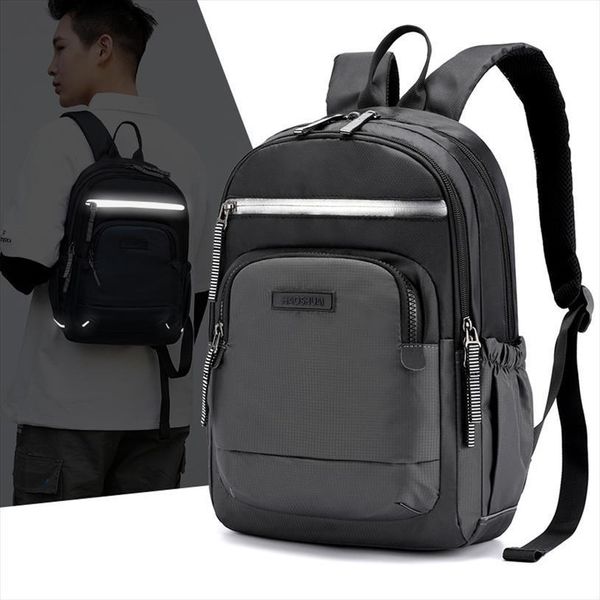 

men women nylon rucksack daypack reflective stripe travel bag male female school book knapsack backpack