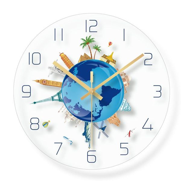 

nordic 3d modern wall clock glass living room home decor mechanism watch quiet luxury clocks my melody mind