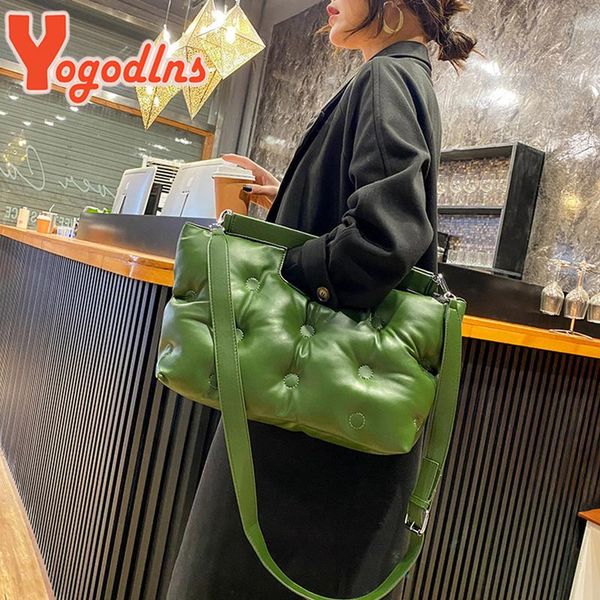 

evening bags yogodlns casual space cotton shoulder bag female pu leather messenger designer crossbody pillow winter armpit