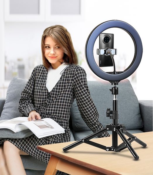 

26cm led ring lighting pgraphy with tripod lamp makeup video for selfie ps taken by mobile phone youtu
