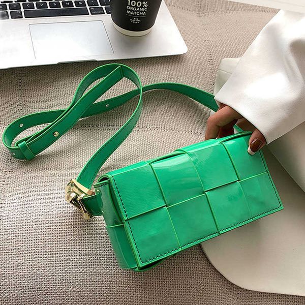 

leather woven small waist bags for women luxury brand weave cassette belt 2022 trend chest pouch female