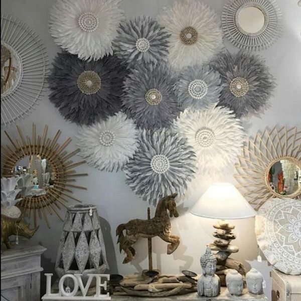 

christmas decorations creative 40cm hand-woven feather nordic style wall hanging ornaments birthday party kids room home decoration pography