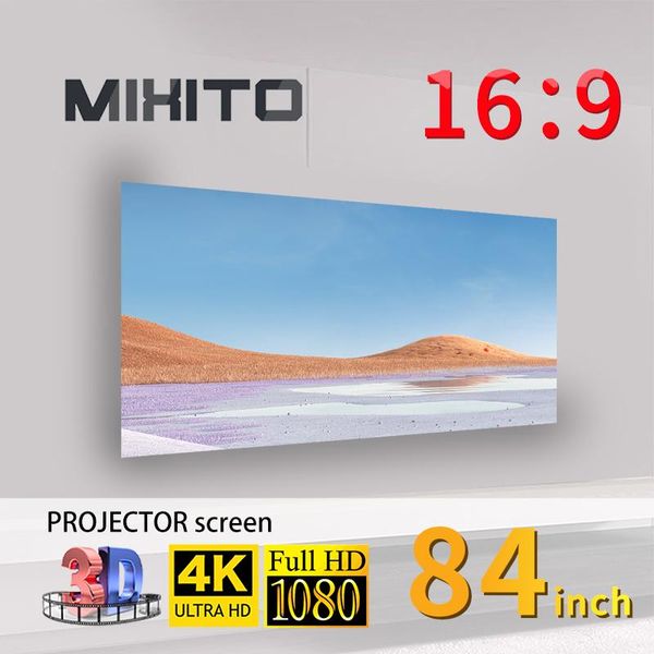 

projection screens mixito 84 inch 16:9 projector anti-light curtain simple screen portable movies for home theater with
