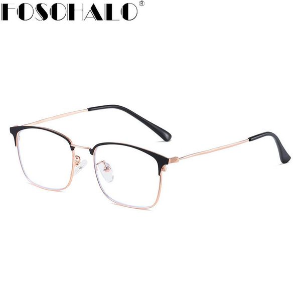

fashion sunglasses frames retro mens glasses frame computer eyeglasses women anti-blue light transparent clear pink metal, Black