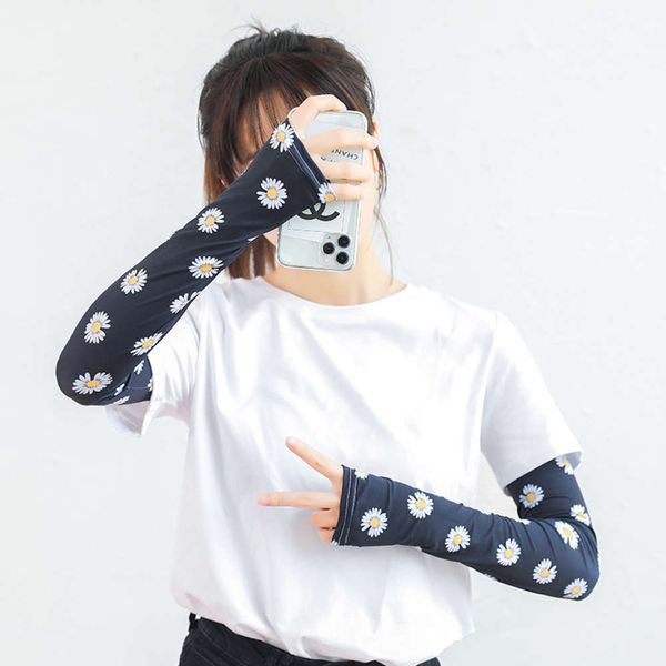 

guochao mini daisy ice silk sleeve for female sunscreen and exothermic outdoor adult