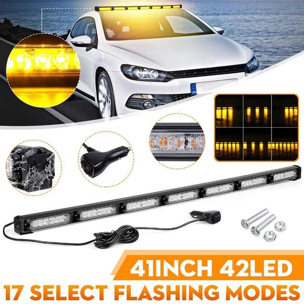 

emergency lights 41" led car truck strobe light bar flashing warning signal lamp bus caravan offroad camper atv 12v 24v