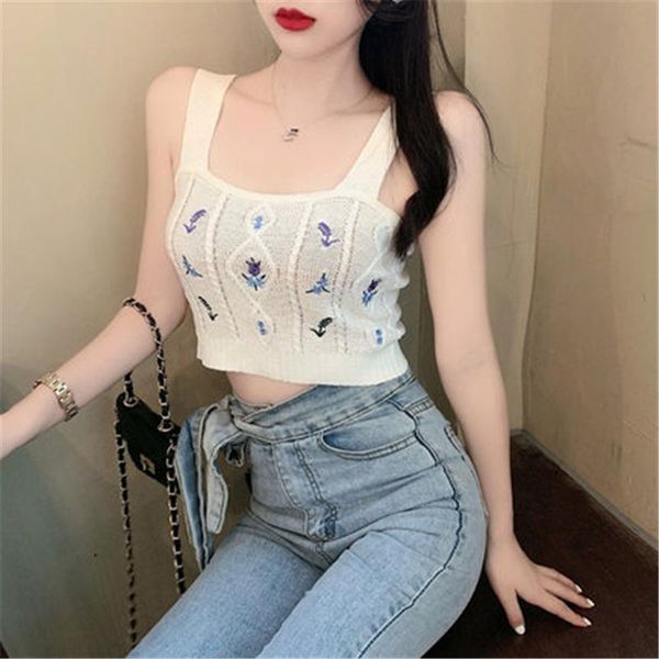 

plus size female embroidered fashion women vest shirt blouse camisole tank summer clothes a200 women's tanks & camis, White
