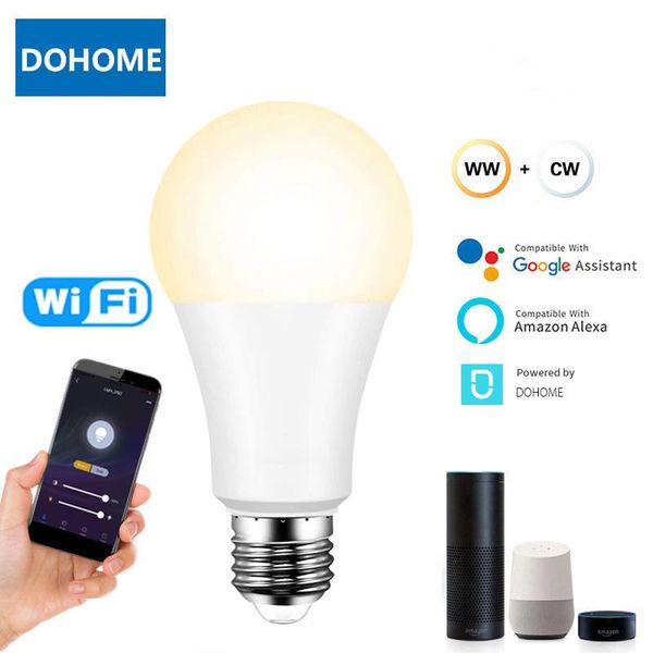 

bulbs dimmable 15w b22 e27 wifi smart light bulb led lamp app operate alexa google assistant control wake up night