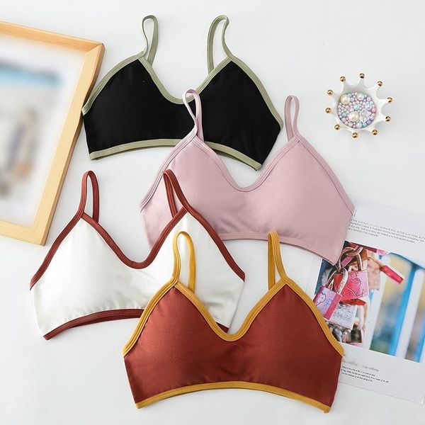 

bras women wireless push up backless bralette comfort underwear lingeries seamless patchwork colors, Red;black