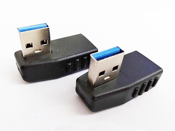 Conectores de computador, ângulo direito 90 graus USB 3.0 Adaptador masculino / feminino, USB3.0-adaptador Um macho para fêmea / 10 pcs